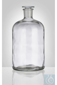 Stopfles, helder, smalle hals, ronde schouder, 50 ml, NS 14/15, afm. Ø 41 x H 77 mm, compleet met...